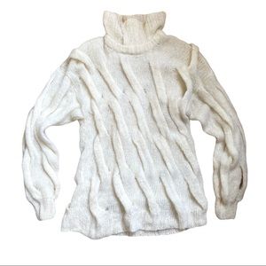 White oversized handmade sweater